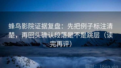 蜂鸟影院证据复盘：先把例子标注清楚，再回头确认段落是不是跳层（读完再评）