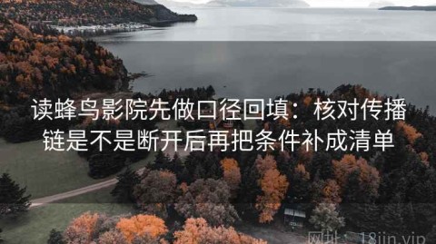 读蜂鸟影院先做口径回填：核对传播链是不是断开后再把条件补成清单