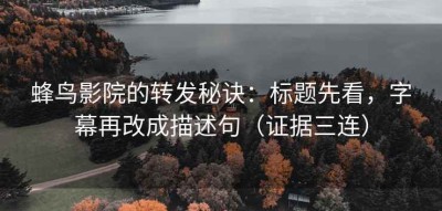 蜂鸟影院的转发秘诀：标题先看，字幕再改成描述句（证据三连）
