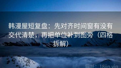 韩漫屋短复盘：先对齐时间窗有没有交代清楚，再把单位补到图旁（四格拆解）