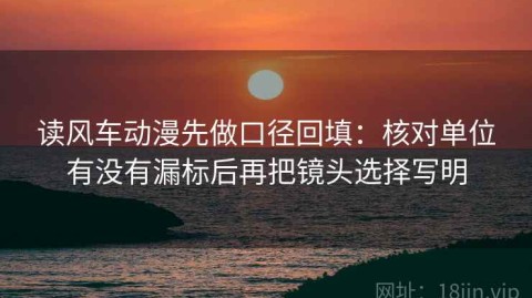 读风车动漫先做口径回填：核对单位有没有漏标后再把镜头选择写明