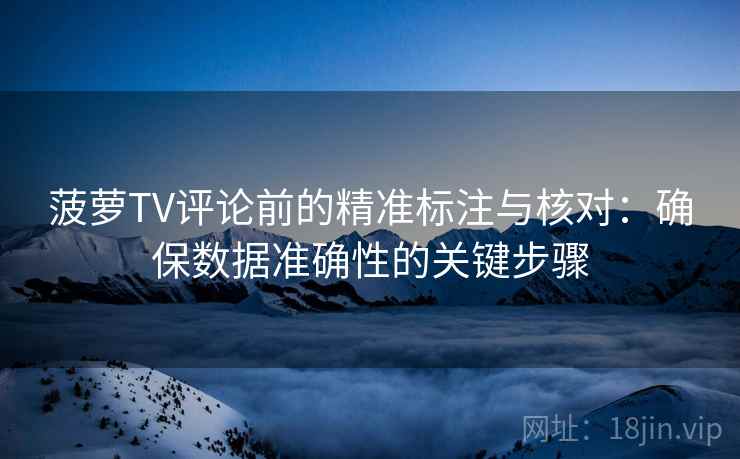菠萝TV评论前的精准标注与核对:确保数据准确性的关键步骤 菠萝TV评论前的精准标注与核对:确保数据准确性的关键步骤