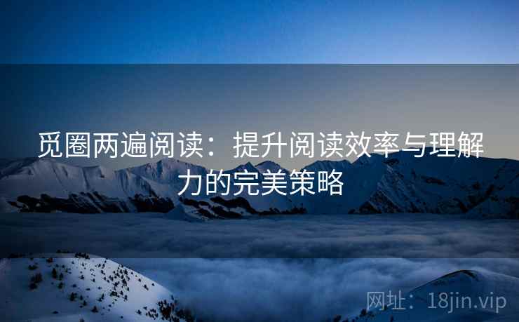 觅圈两遍阅读：提升阅读效率与理解力的完美策略