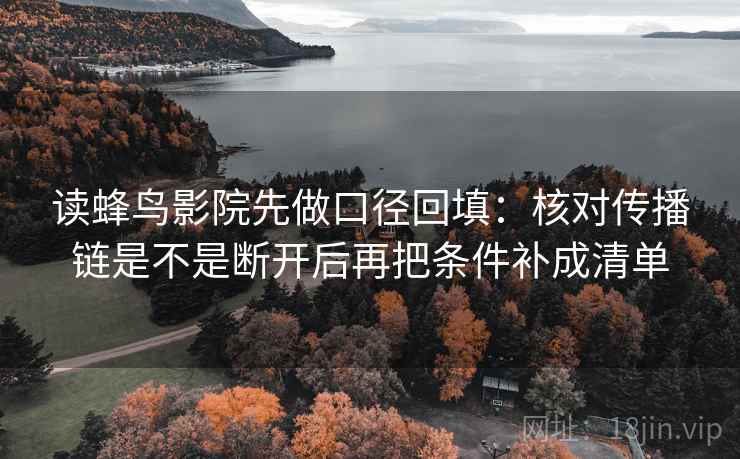 读蜂鸟影院先做口径回填：核对传播链是不是断开后再把条件补成清单