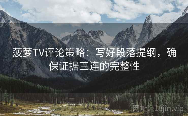 菠萝TV评论策略：写好段落提纲，确保证据三连的完整性