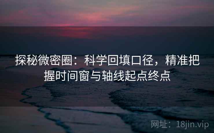 探秘微密圈：科学回填口径，精准把握时间窗与轴线起点终点