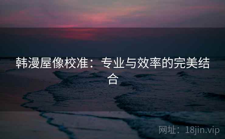 韩漫屋像校准：专业与效率的完美结合