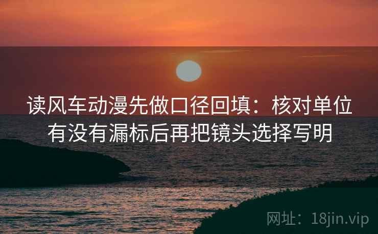 读风车动漫先做口径回填：核对单位有没有漏标后再把镜头选择写明